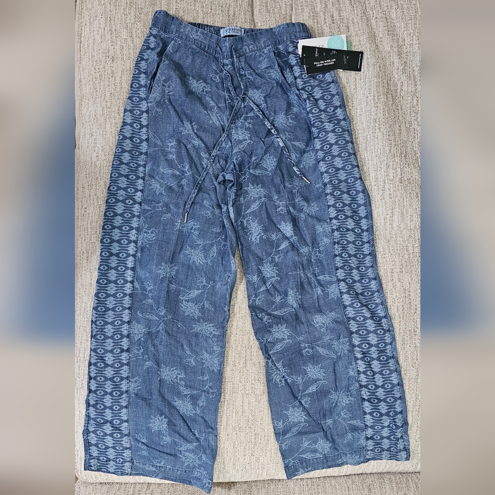 Liverpool Los Angeles Blue Denim Crop Pants